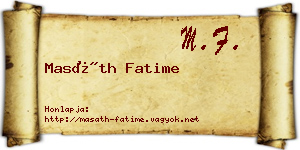 Masáth Fatime névjegykártya